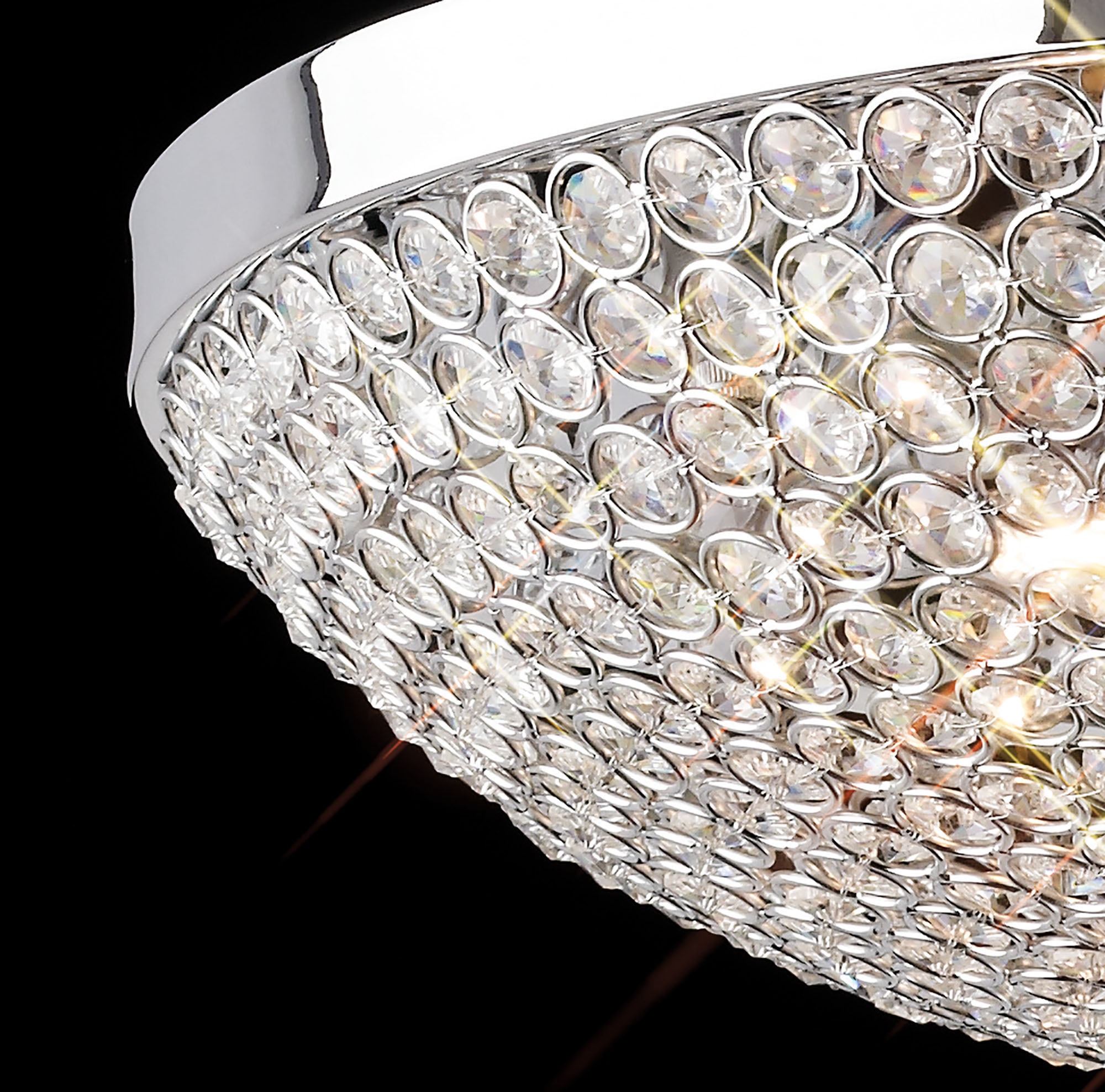 Ava Crystal  Flush Ceiling 9 Light IL30189  Diyas Ava Polished Chrome